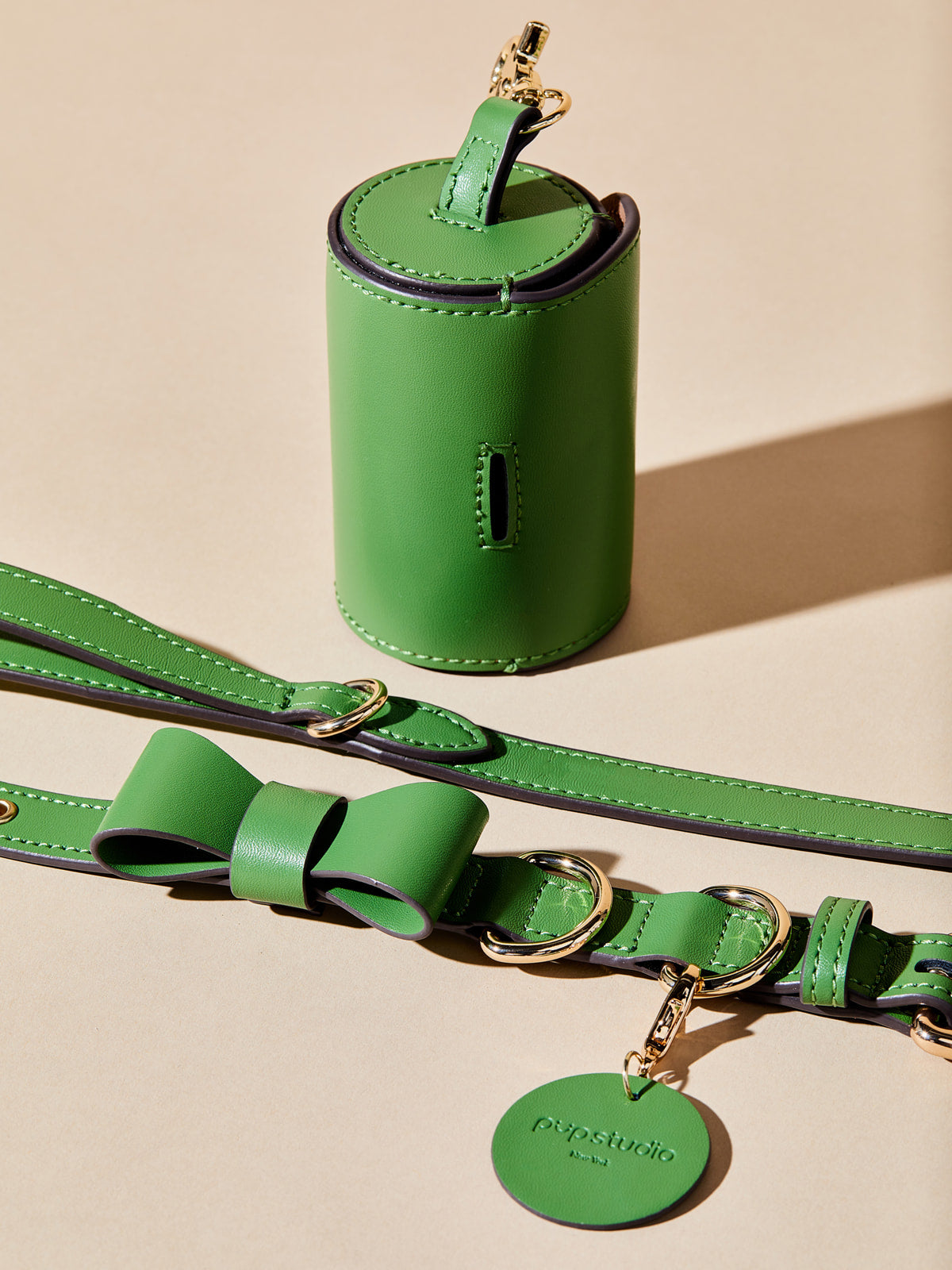 Ribbon Collar w Leash & Waste Bag