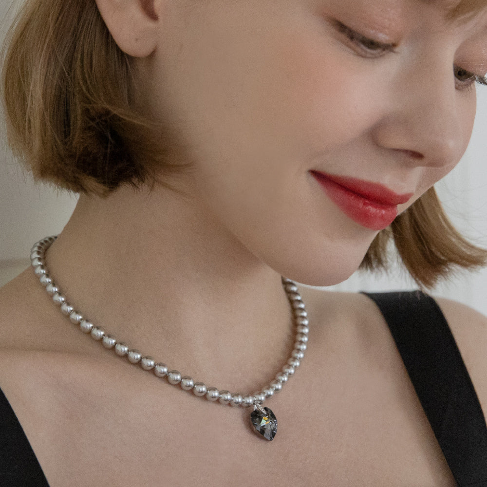 Romantic blackberry natural freshwater pearl name tag necklace(Owner)
