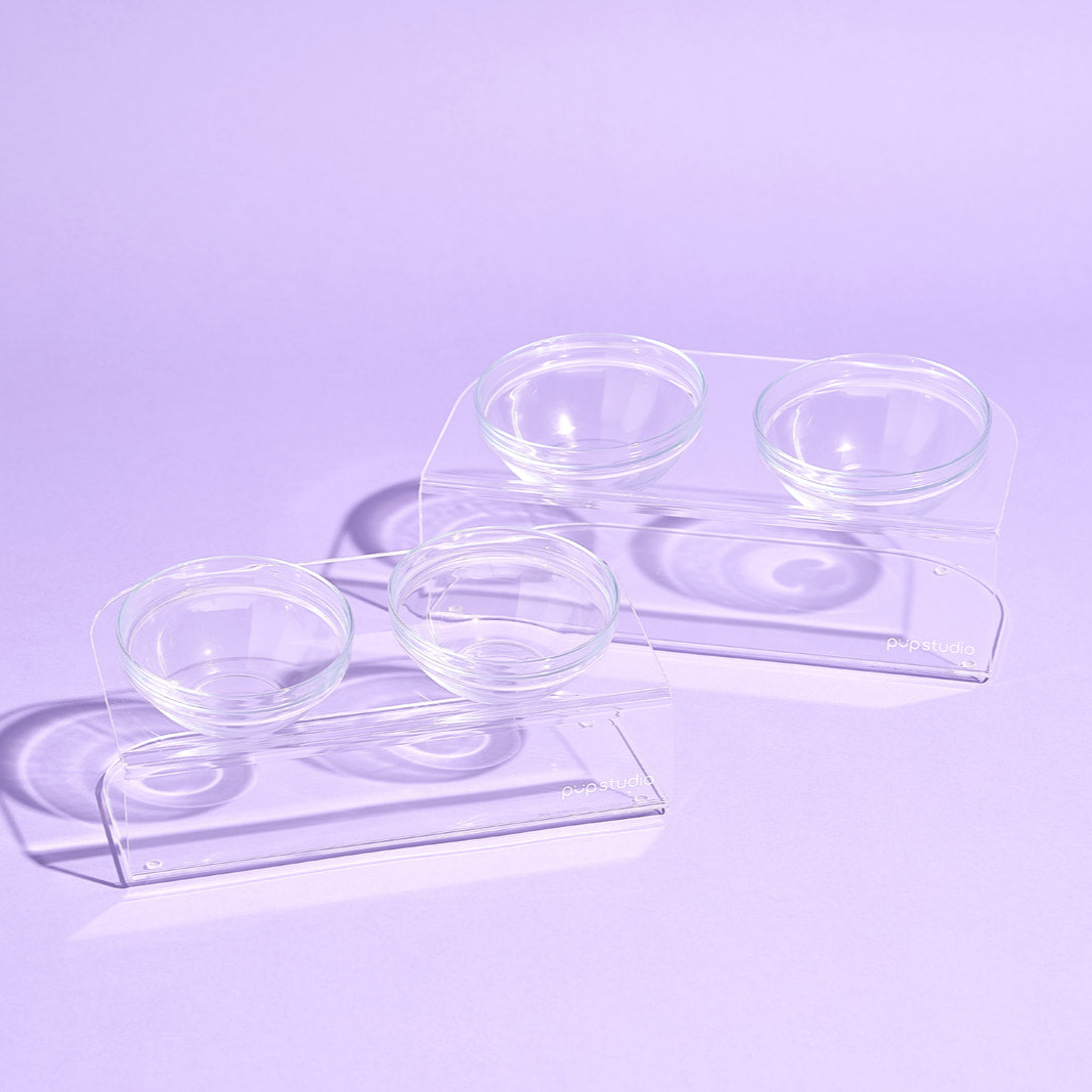 PupStudio Double Glass Bowl
