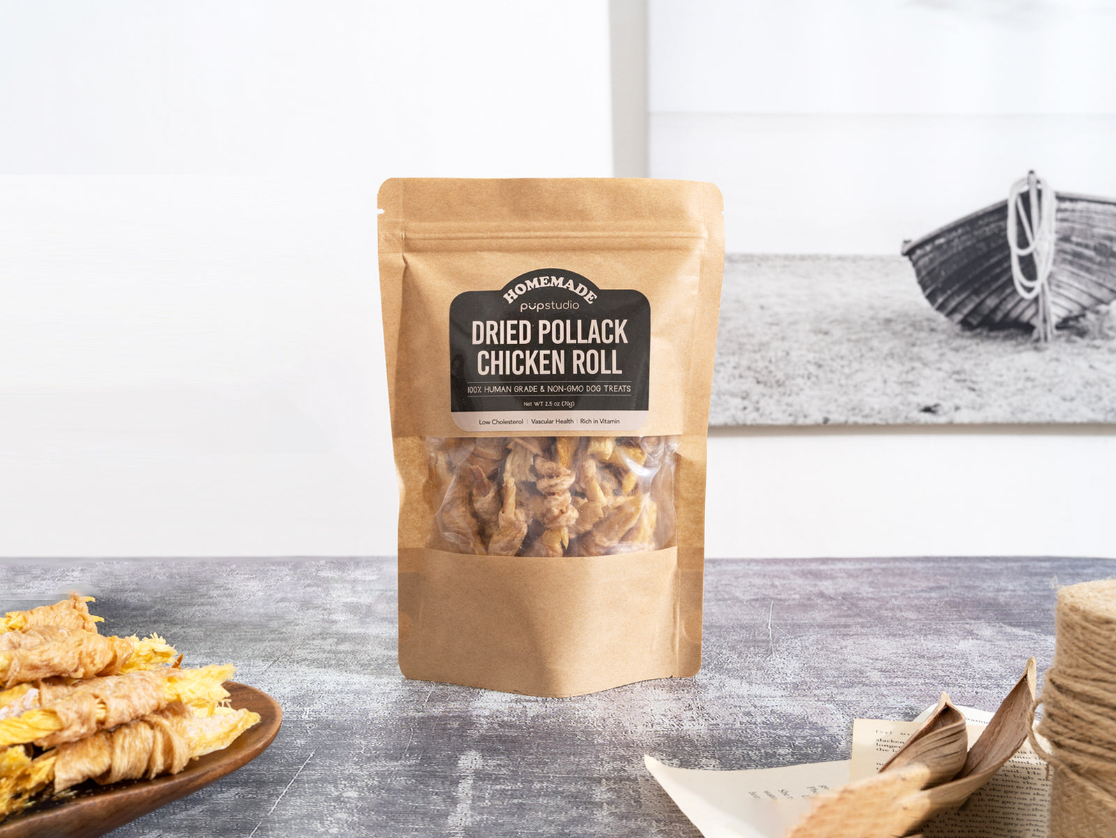 Handmade Dried Pollack Chicken Roll