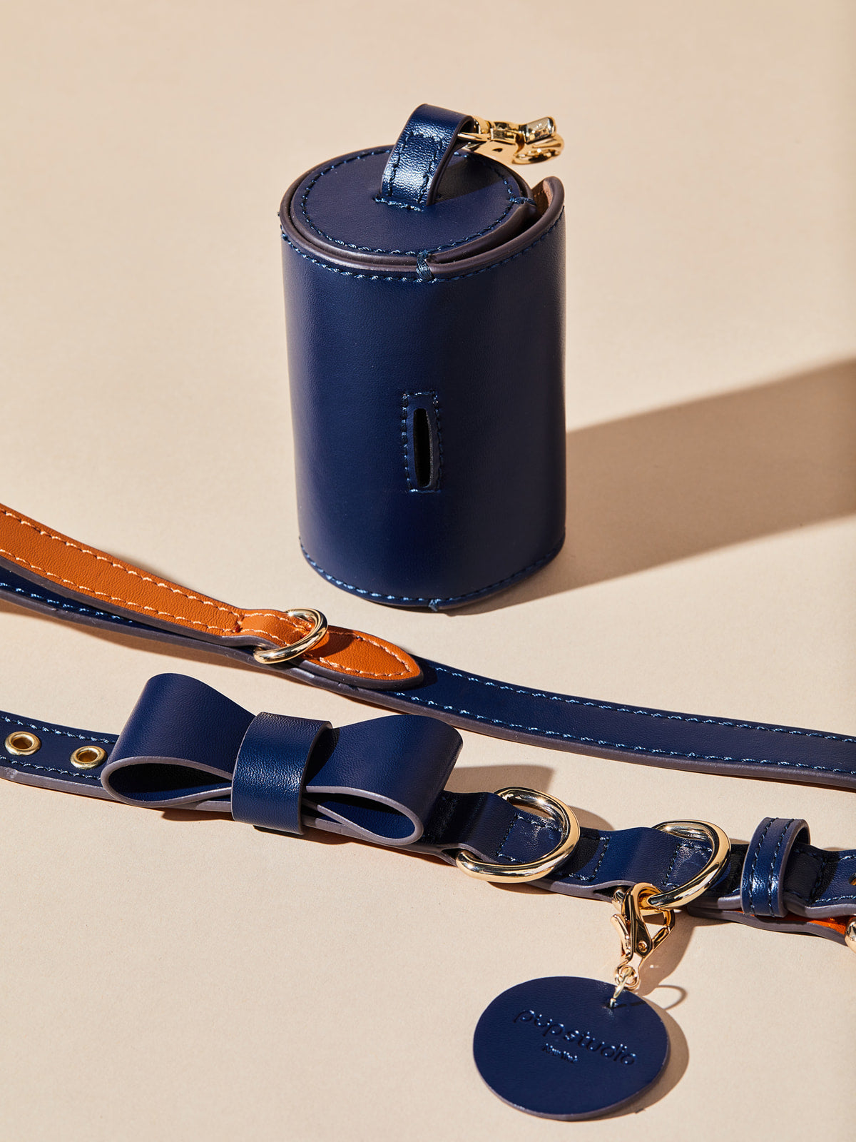 Ribbon Collar w Leash & Waste Bag