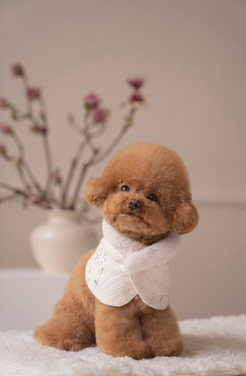 Flower fur cape
